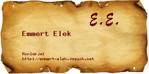 Emmert Elek névjegykártya